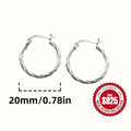 [Luxurious Geometric Earrings] 2 Pairs of S925 Silvery Earrings - Luxurious, Sexy, Classic Geometric Twist Design Jewelry, Perfect for Holiday Gifts, Great for Mothers, Sisters and Friends, Best for Christmas