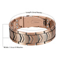 Men's 3X Strength Copper Magnetic Bracelet- 3800 GSM High Magnetic, Heavy Duty Copper Construction with Folding Clasp, Black& Golden Design, Comfort Fit for Gym, Everyday& Formal Wear- Magnetic Jewelry for Men, Durable& Stylish Accessory for Bl
