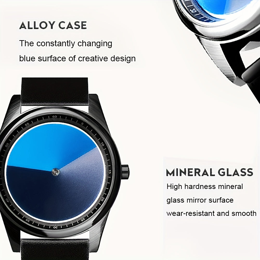 Creative Gradient Watch: Unisex Quartz Timepiece With 3 Mesmerizing Color Designs, Unique Way To Tell Time, Ideal Gift Choice For Holidays & Special Days