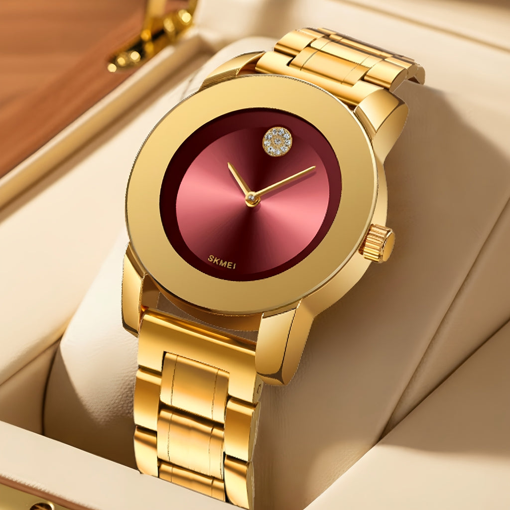 Stylish Women'S Quartz Watch with a Round Dial, Suitable for Parties And Everyday Wear. This Accessory Is Perfect for Enhancing Outfits And Makes a Great Birthday Gift
