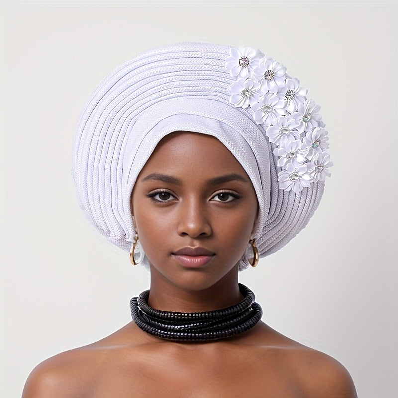 Handmade Elegant Aso Oke Headscarf for Women, Perfect for Weddings And Parties in Nigeria