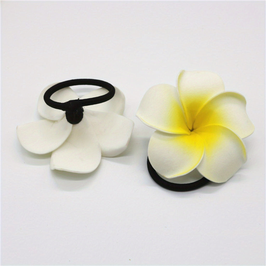 36-Pack Tropical Plumeria Hair Clips - Plastic Frangipani Flower Barrettes for Luau, Beach Parties, Hawaiian Themed Weddings, No Electricity Required