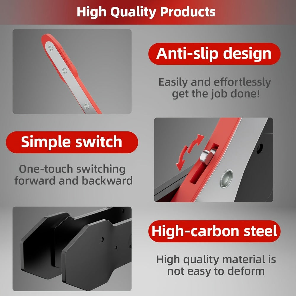 Brake Caliper Compression Tool, Brake Caliper Tool With 360 Degree Swing Ratchet, Brake Caliper Piston Compression Tool With 2pcs Spacers, Suitable For Auto Repair, Red