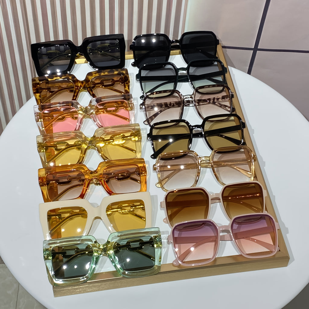 14pcs Women's Square Frame Set | Stylish And Minimalist Casual European & American Trendy Glasses with Durable Pc Frames And Tinted Lenses, Perfect for Parties And Gatherings