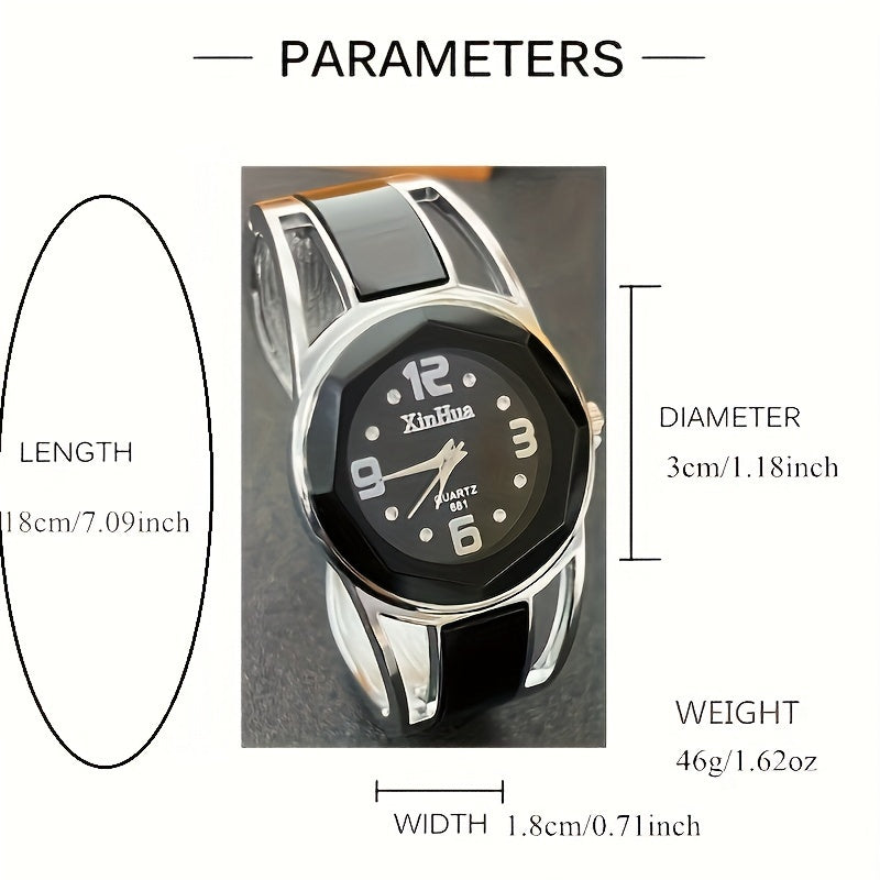 Elegant Women's Quartz Bracelet Watch - Vintage Style, Alloy Case & Band, Non-