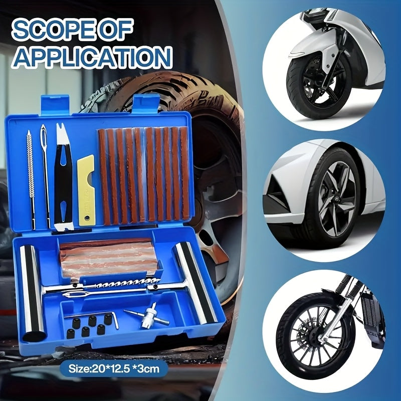 47/58/104/116pcs Tire Repair Tool Kit, Industrial Hand Tool Combination, Suitable for Cars, Motorcycles, Trucks, Tractors And Trailers, Durable Materials, No Battery Required, Automotive Maintenance Essentials. Valentine's Day Gift.