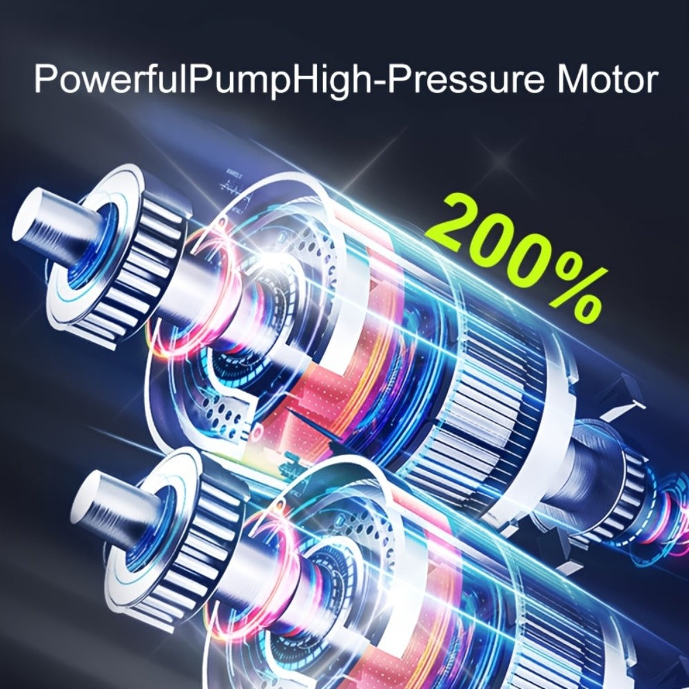 Tire Inflator Portable Air Compressor, 150PSI Car Tire Air Pump With Tire Pressure Gauge, LED, 3X Fast One-Button Smart Cordless Tire Air Pump For Cars, Motorcycles, Bicycles, Balls, Etc.