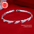 2pcs Elegant 925 Sterling Silver Twisted Bracelets, Hypoallergenic Matte Finish, Open Design - Perfect For Daily Wear And Holiday Gifts, Christmas Present