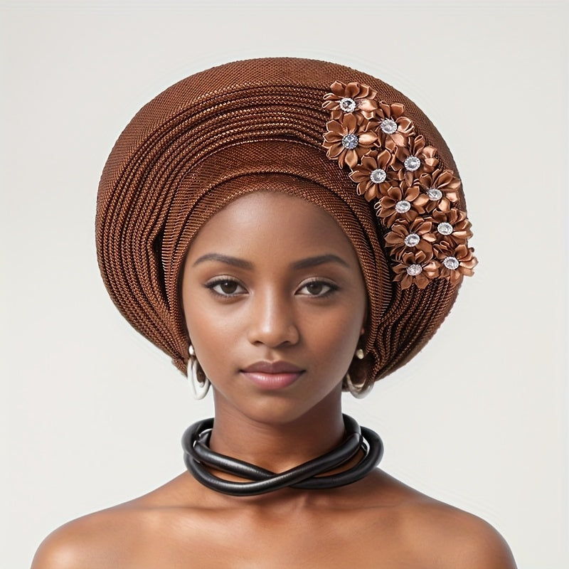 Handmade Elegant Aso Oke Headscarf for Women, Perfect for Weddings And Parties in Nigeria