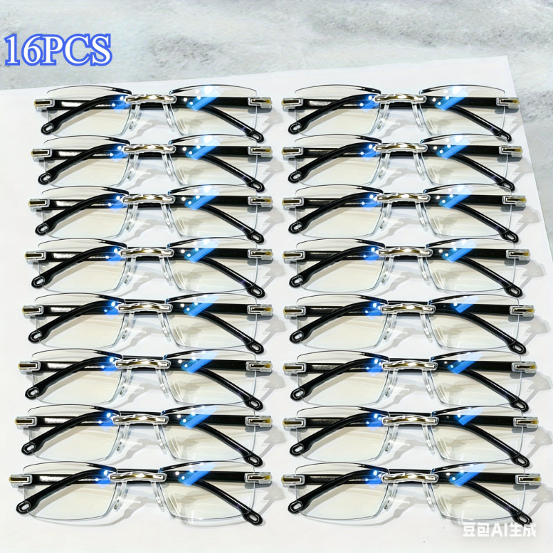 16 Pairs of High-Definition Reading Glasses Designed to Reduce Eye Strain, Suitable for Both Men And Women. These Comfortable Business Glasses Feature High-Definition Lenses And Are Perfect As Gifts for Halloween And Christmas