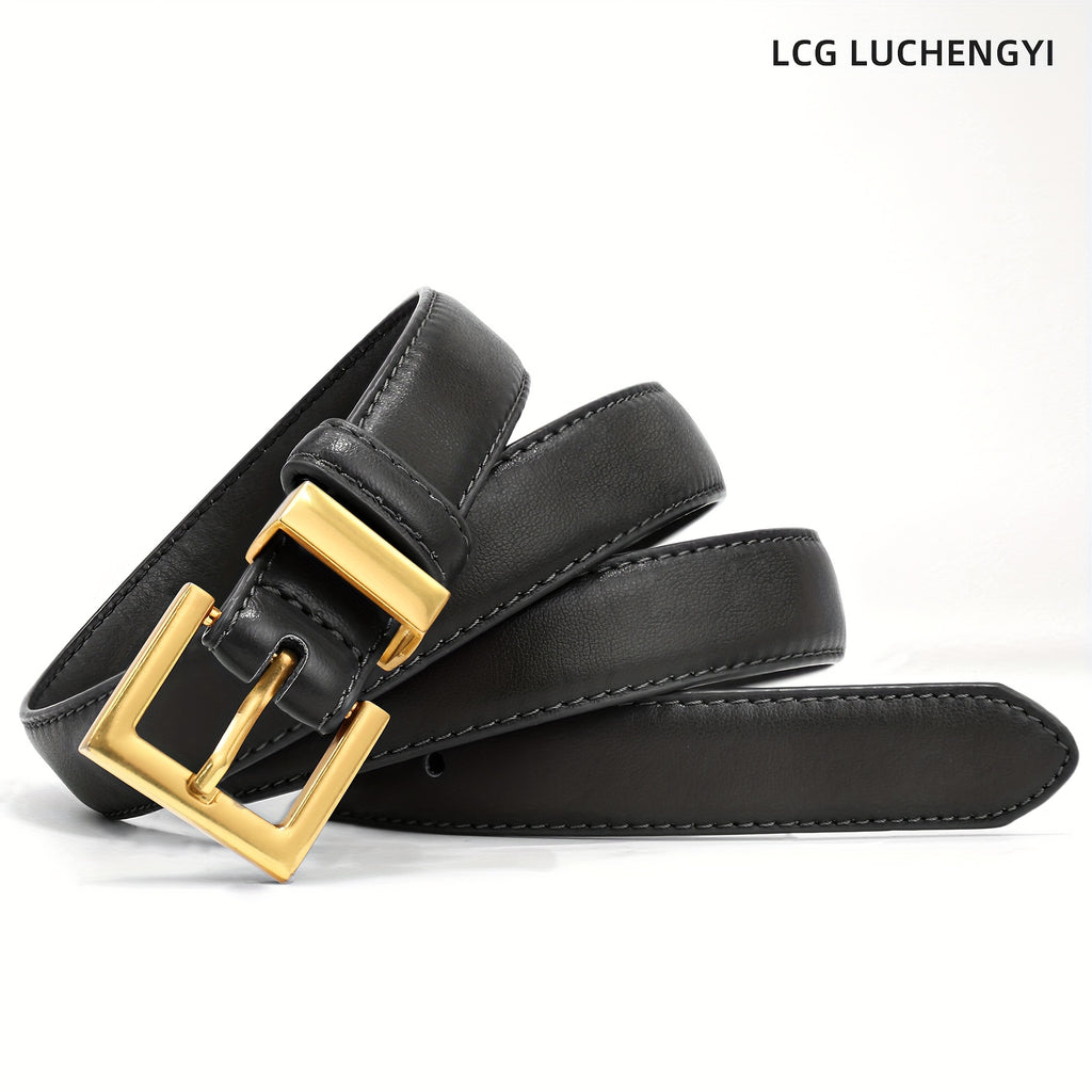 Women's Belt with Square Buckle - Casual & Dress Belt Suitable for Jeans Pants Dresses, Wedding,, Daily Wear - Hand Washable Belt with Buckle for Jeans & Dress Outfits