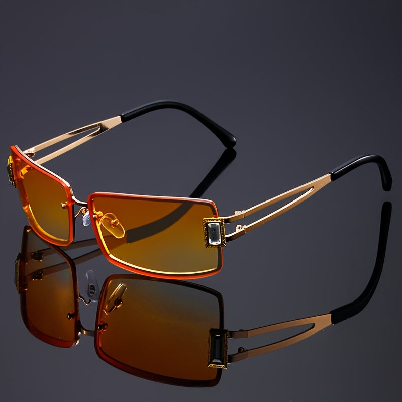 VIOLA MAG1pcs Fashion Single Item  Glasses Women's Change of Color Hip-hop Party Glasses Luxury Square Rhinestone Decoration Men's and Women's Party Glasses