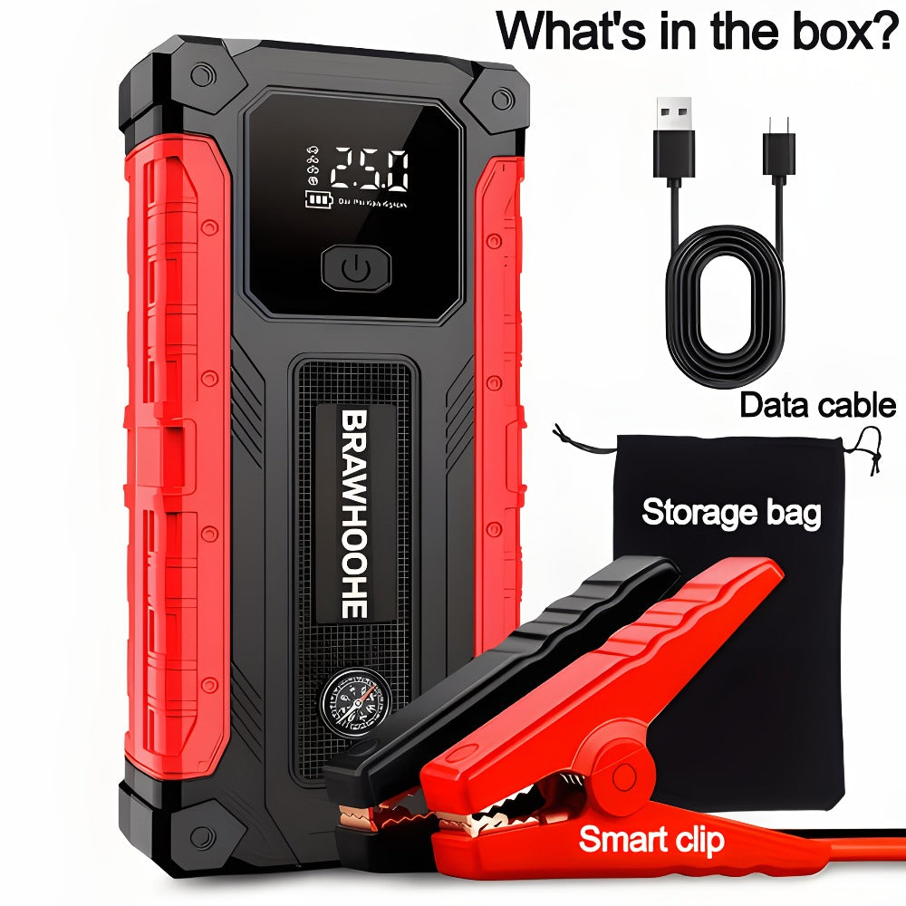 Portable Car Emergency Jump Starter, 12V Car Battery Charger, 160PSI Air Pump Emergency Starter and Single Starter, Multiple Styles, Automotive Accessory Tool, LED Light, Battery Charger, Winter Essential, Holiday Gift