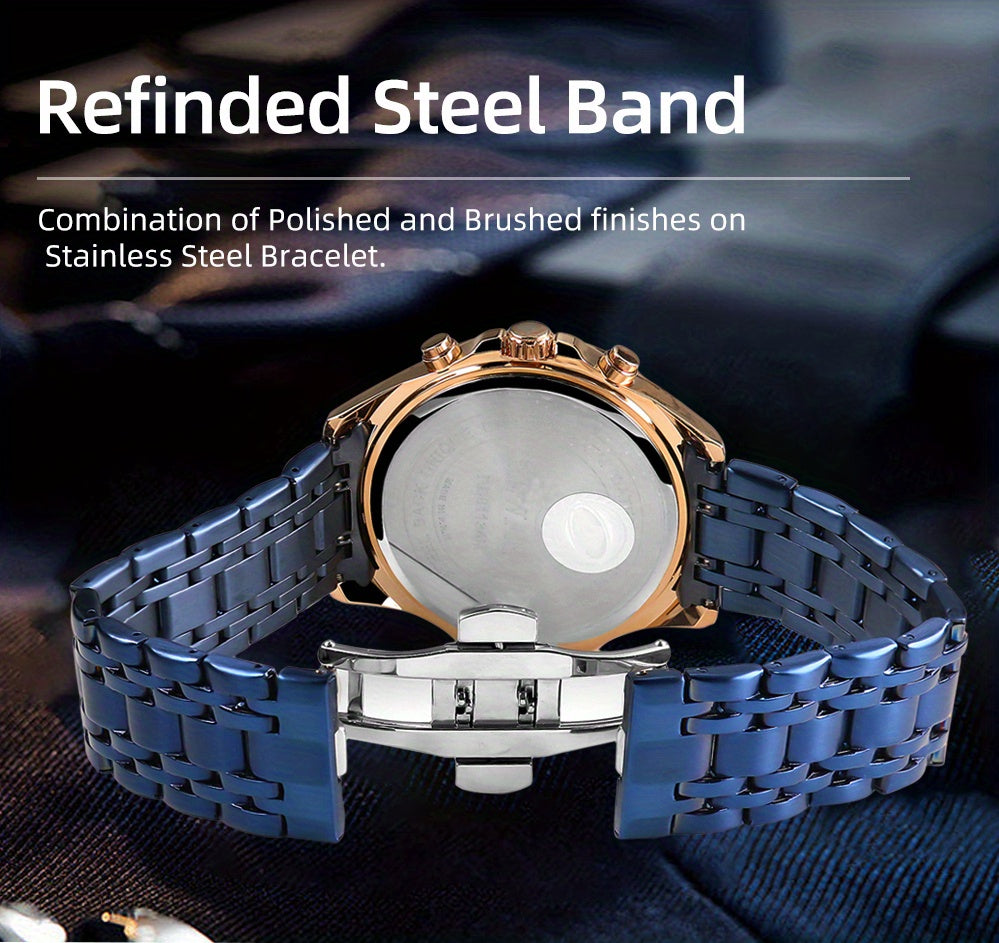 Introducing The Latest Collection of Premium Men'S Business Watches Featuring Stainless Steel, Quartz Movement, Chronograph Functions, And Luminous Displays for Sports Enthusiasts