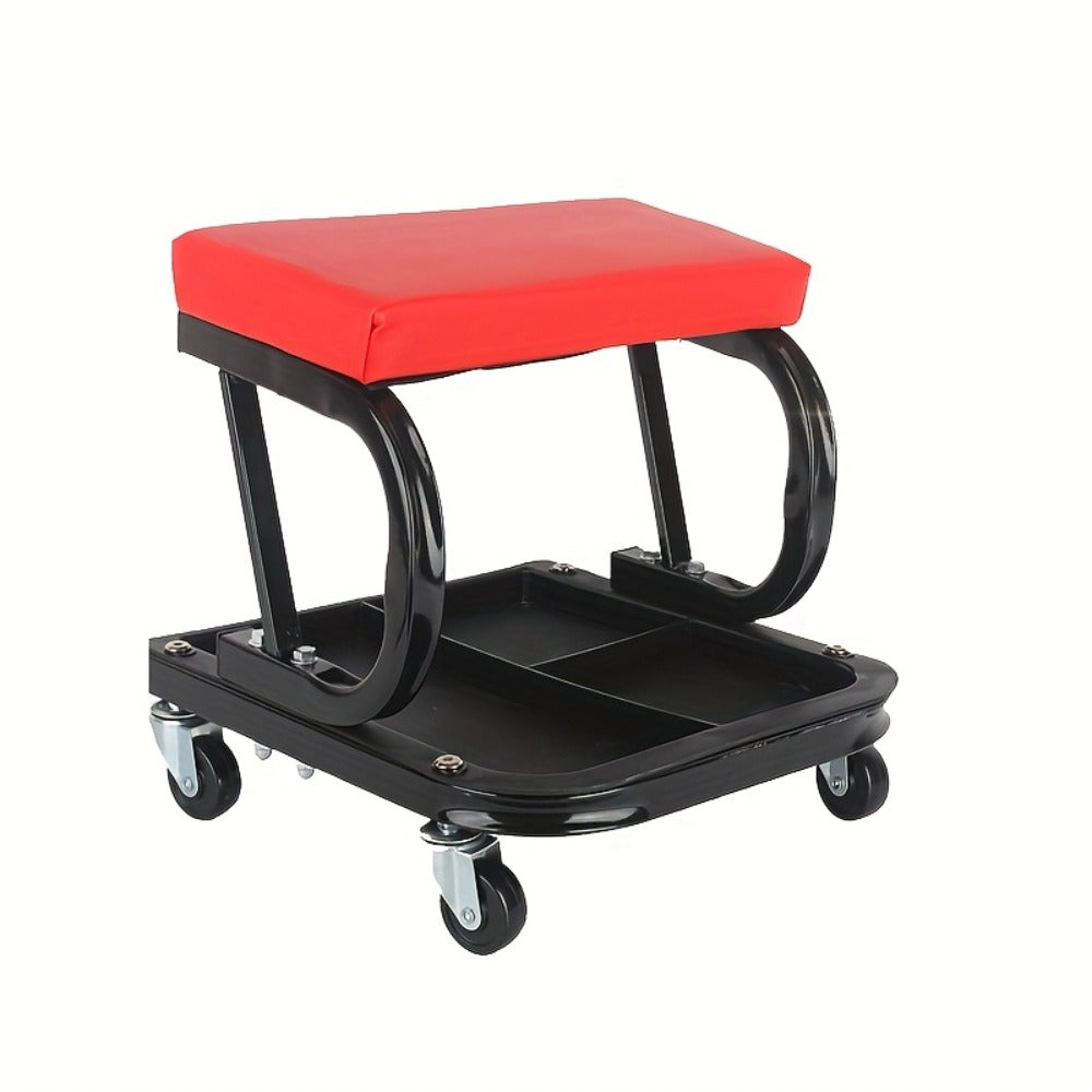 Auto Repair Bench with Roller Moving Tool Tray(Sold Separately), Wheel X Mechanical Climber 3-In-1/2-In-1 Z-Shaped Seat with 500 Pound Capacity, Foldable And Adjustable Rolling Garage Folding, Lying Down, Sitting And Leaning with 6 Wheel Rollers