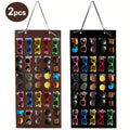 2pcs Wall-Mounted Glasses Organizer with 25 Felt Slots & Dust-Proof Eyewear Storage Bags - Space-Saving Hanging Eyeglass Case Holder for Home/Office, No Power Required, Scratch-Resistant Multi-Functional Organizer for Fashion Glasses