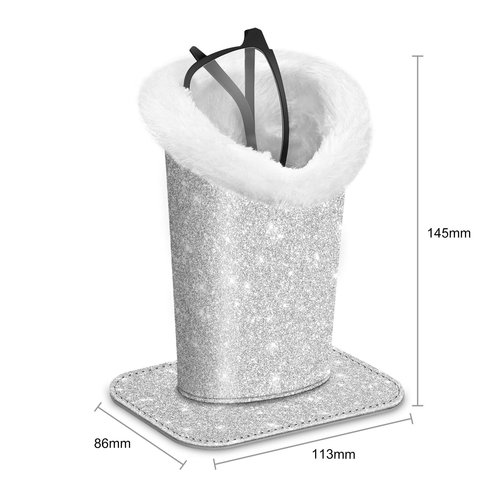 Plush Lined Eyeglasses Holder Protective Glasses Holder Stand Case Anti-scratch Glasses Storage Organizer for Desk, Nightstand, Office