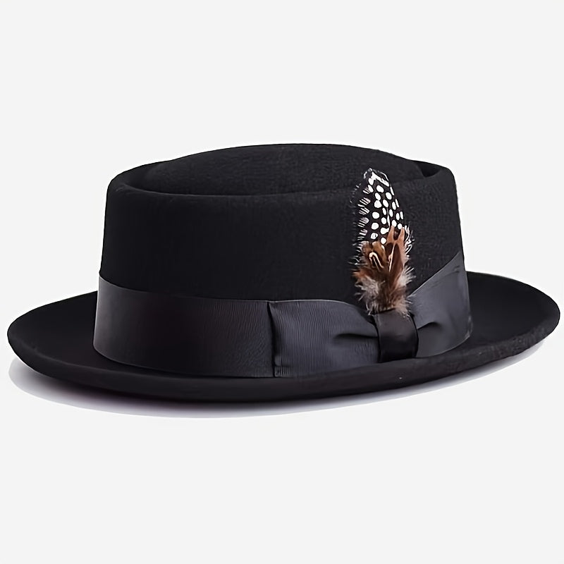 Valentine's Day Gift - Adjustable Pork Pie Hat - Premium Wool - Ideal for Dress Parties, Weddings, Festivals, and the Best Choice for Christmas Gifts