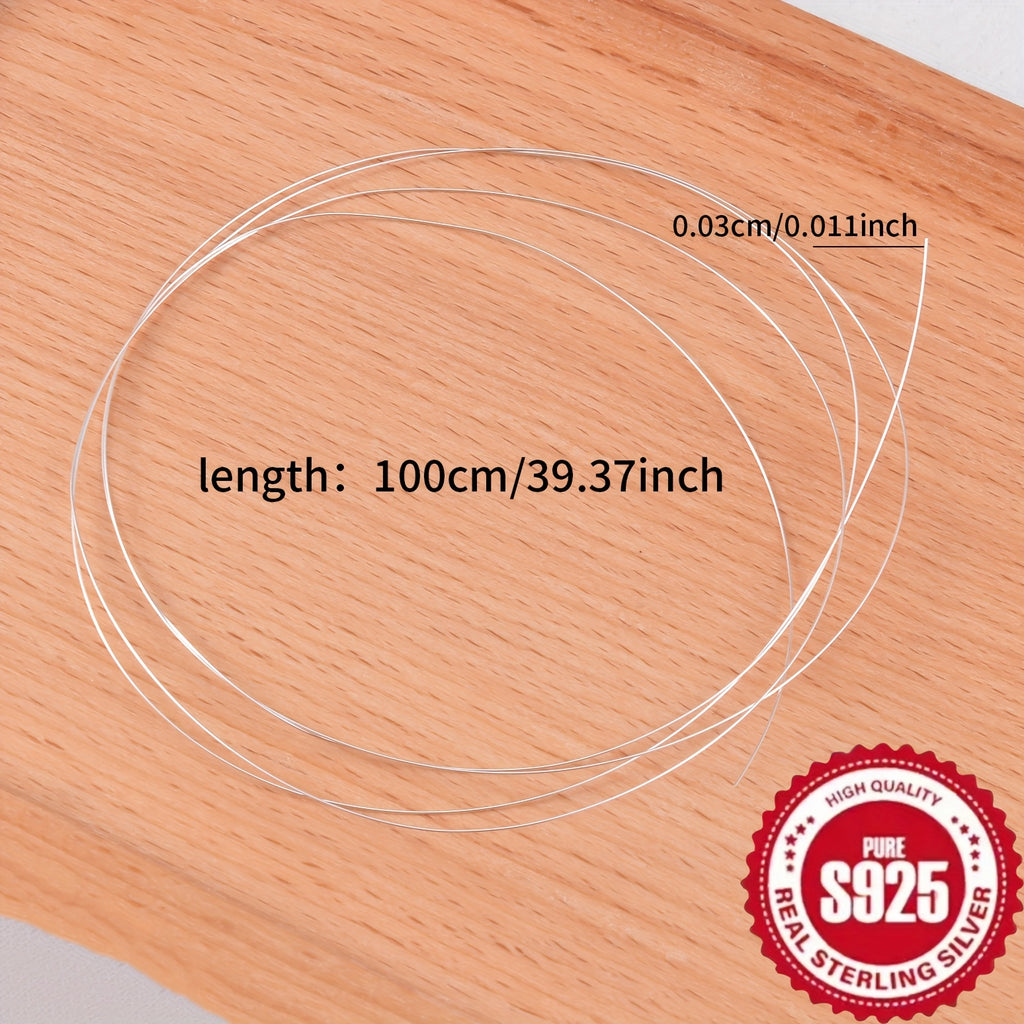 39.37inch Pure Silvery Wire, Handcrafted Wire, Braiding Wire, Thin Wire for Jewelry Making DIY
