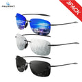 3 Pairs of Men'S Fashion Polarized Sports Glasses, Couple'S Wear-Resistant Anti-Glare High-Definition Reflective Lenses, for Activities, Driving, Group Use, And Holiday Gifts, Without Battery