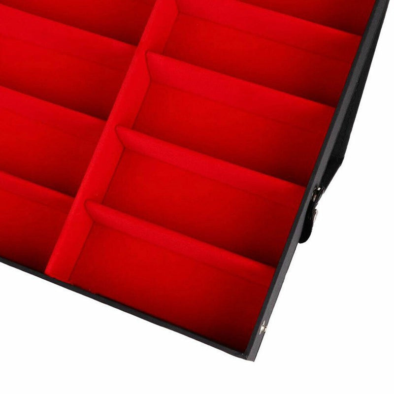 18 Grids Eyeglass Display Box Showcase Organizer Velvet Eyeglasses Collector Showcase Organizer Jewelry Tray Stand