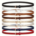 4pcs Tight Fitting Women'S Fashionable Sweet Dress with PU Belt, Jeans, Slim Waist Belt