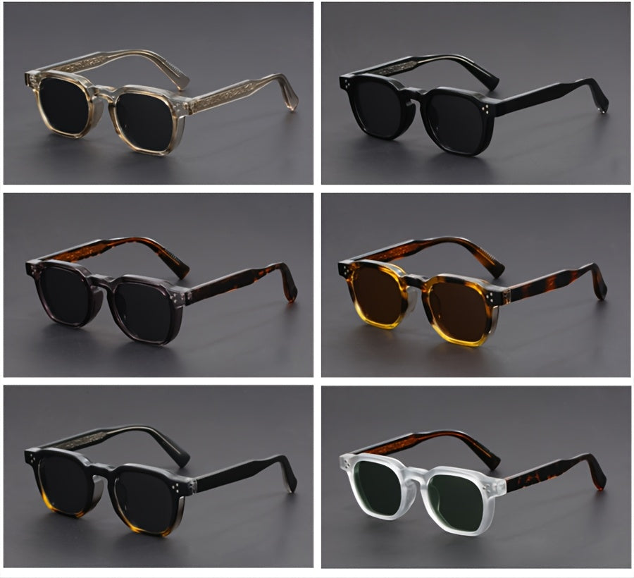 Fashionable Polygonal Full-frame AC Lens Men's Sunglasses -  Bohemian Style Fashionable Sunglasses, Suitable for Photography, Parties, Decorative Sunglasses - Ideal Gift, Casual Design
