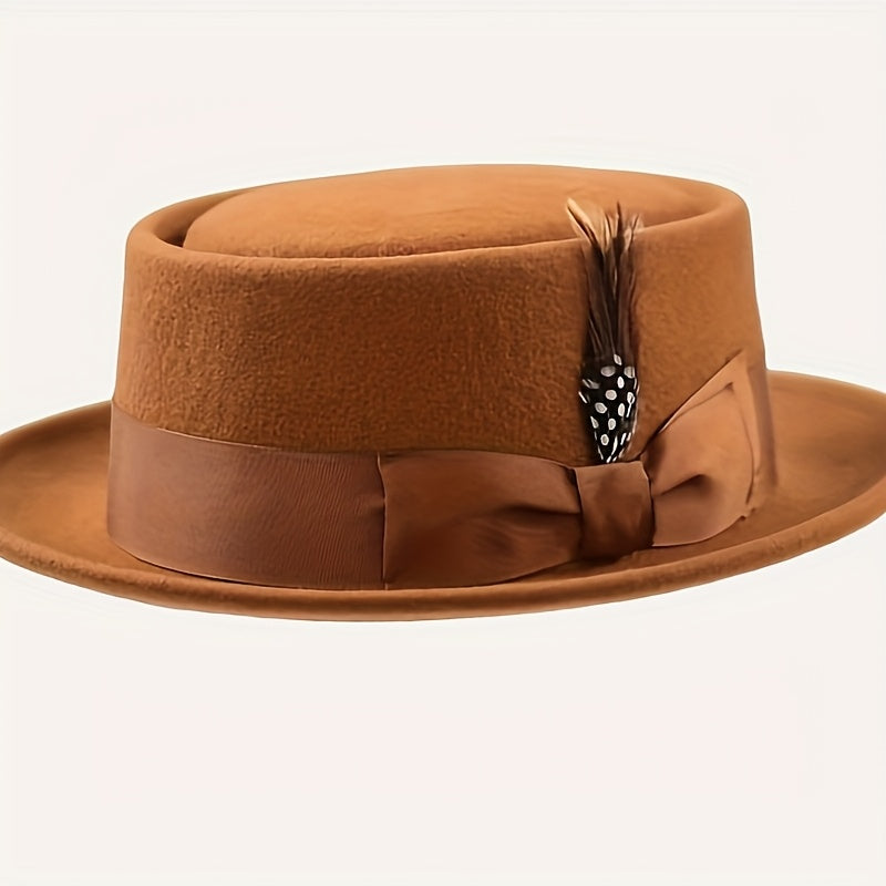 Valentine's Day Gift - Adjustable Pork Pie Hat - Premium Wool - Ideal for Dress Parties, Weddings, Festivals, and the Best Choice for Christmas Gifts