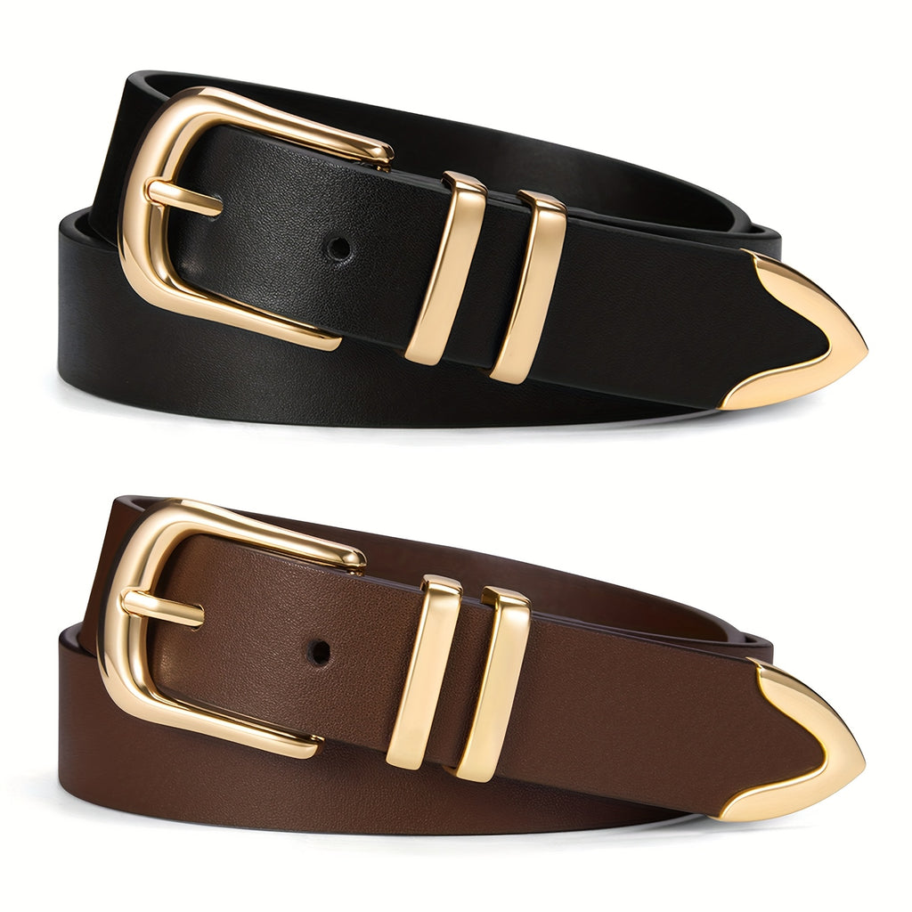 2pcs Women'S Belt Set, Multi-Color Combination Pack, Daily Casual And Office Versatile Belts for Dresses And Pants