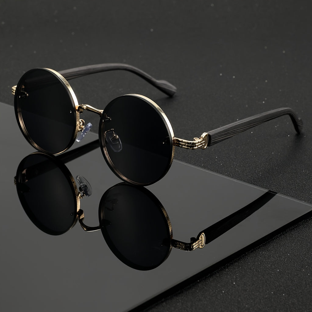Gadding Sunglasses, Unisex Woodgrain Retro UV400 Eyeglasses - Lightweight Vintage Frame for Daily Casual, Campus Events & Parties, Trendy Versatile Design