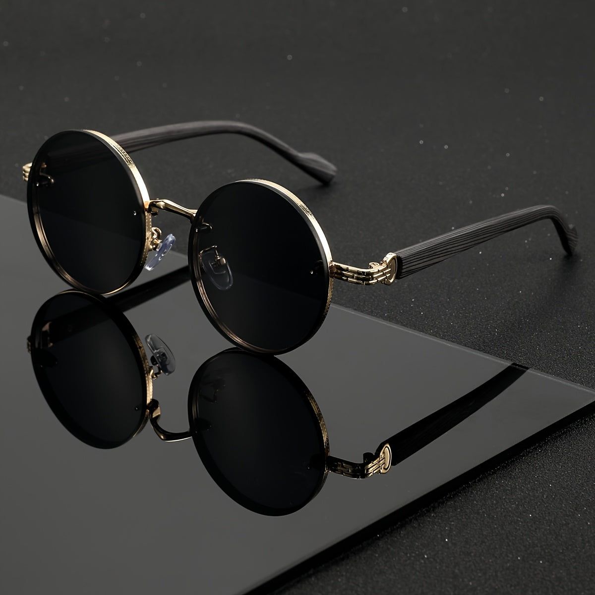 Gadding Sunglasses, Unisex Woodgrain Retro UV400 Eyeglasses - Lightweight Vintage Frame for Daily Casual, Campus Events & Parties, Trendy Versatile Design