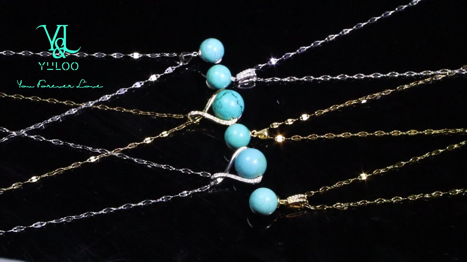 Sterling Silver S925 Natural Genuine Turquoise Pendant & Necklace 18+2 Inches, (Complimentary Pair Of Random Earrings)