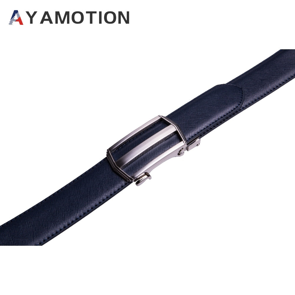 AYAMOTION Genuine Leather Belt Mens Ratchet Dress Belts With Adjustable Automatic Buckle back to school, for wedding,Ideal Gift for Dad, Husband, Boyfriend