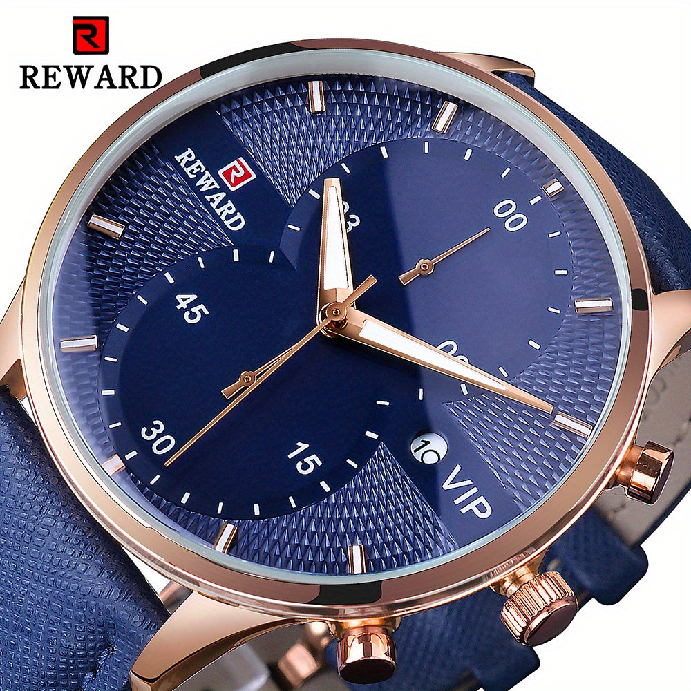 [1pc Men's Watch] 1pc Men's Black Golden Quart Watch | PU Leather Strap, with Gift Box