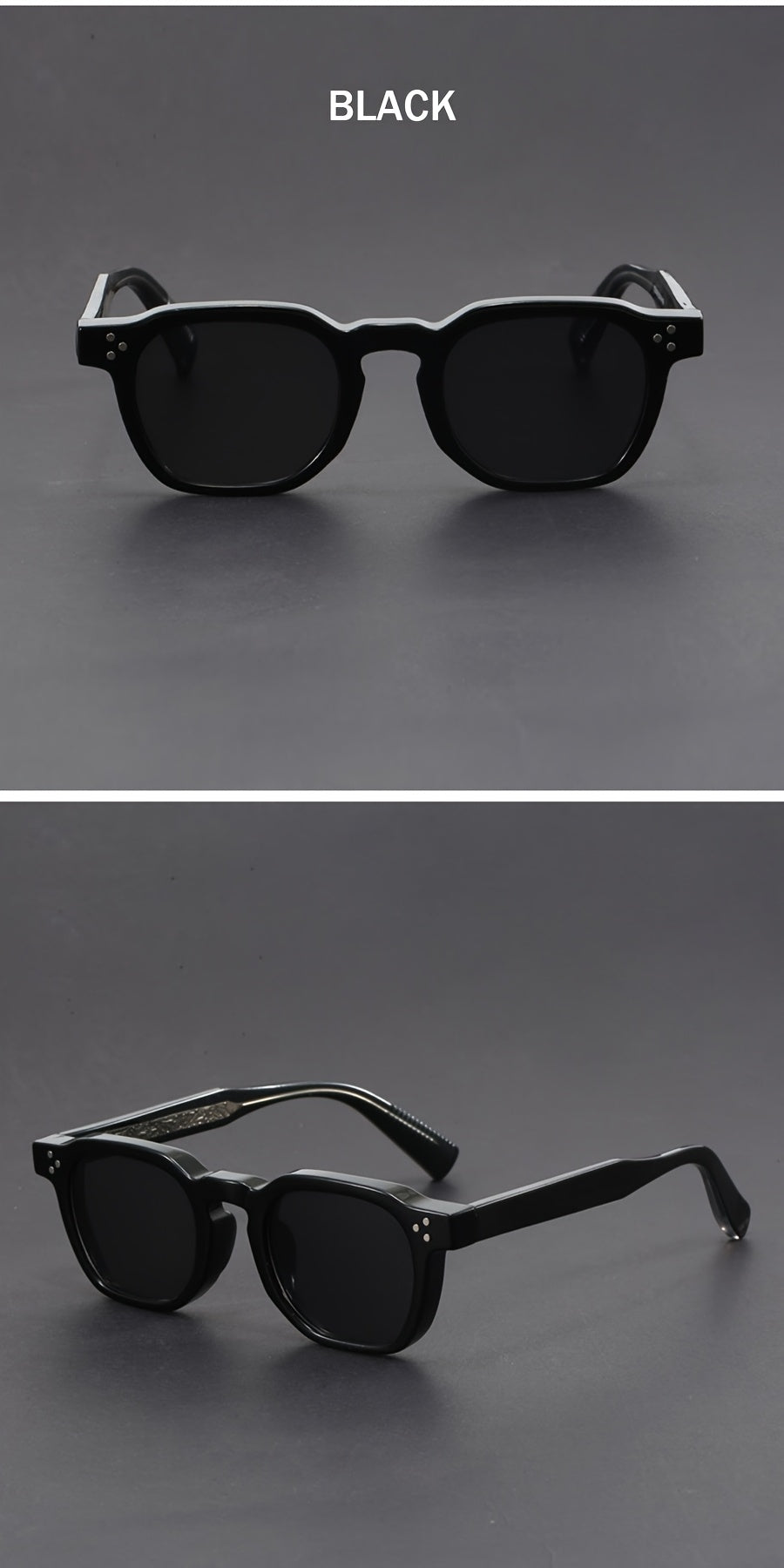 Fashionable Polygonal Full-frame AC Lens Men's Sunglasses -  Bohemian Style Fashionable Sunglasses, Suitable for Photography, Parties, Decorative Sunglasses - Ideal Gift, Casual Design
