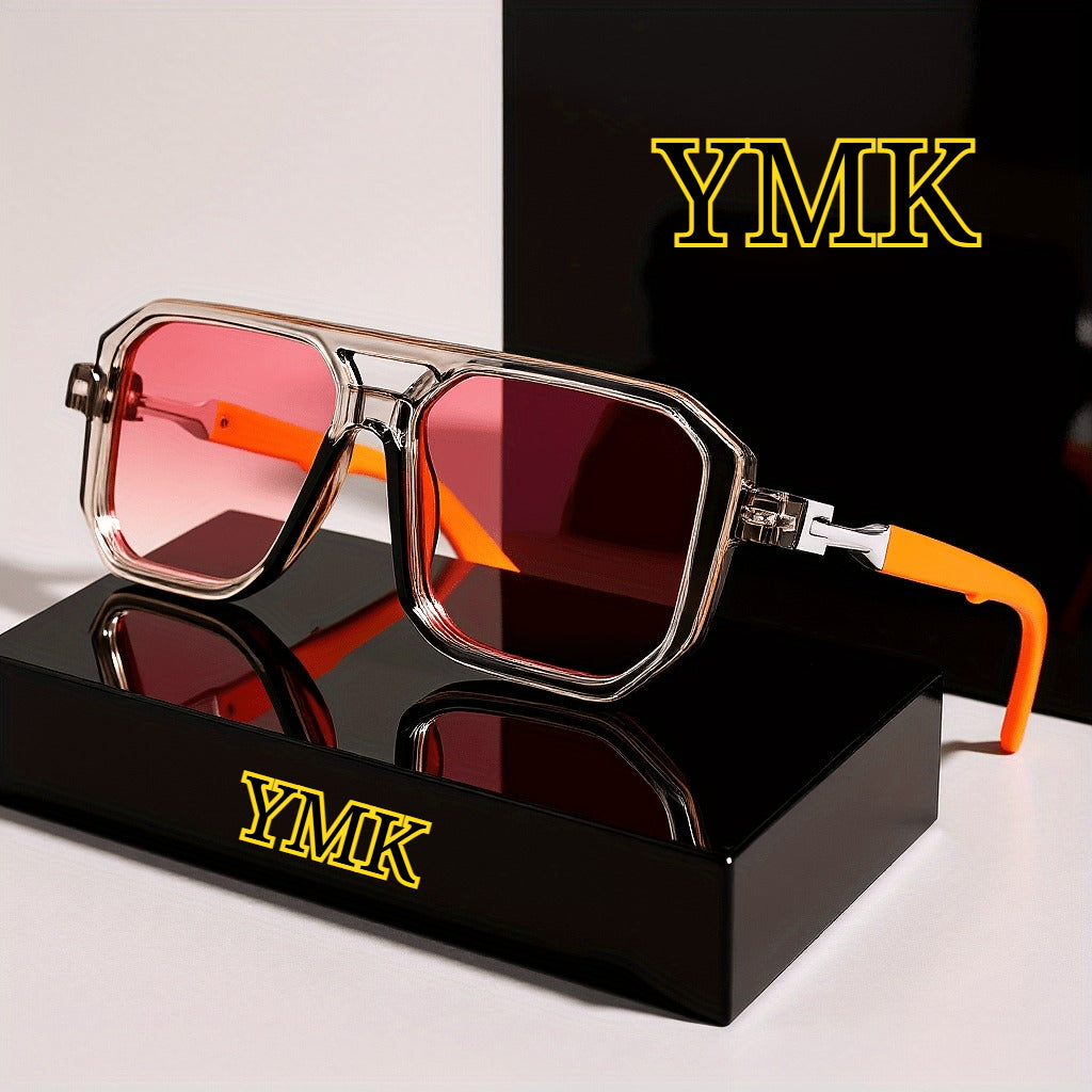 Unisex Oversized Square Retro, Tortoiseshell Arms, Fashion Shades for Men Women, Comes with Case and Cleaning Cloth, Ideal for Daily Wear