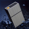 2 in 1 for Men, Holds 20 Cigarettes, with Built-In Rechargeable Ignition, Windproof, Flip-Top Design, Pressure & Moisture Resistant, Stylish for Business And Casual Use