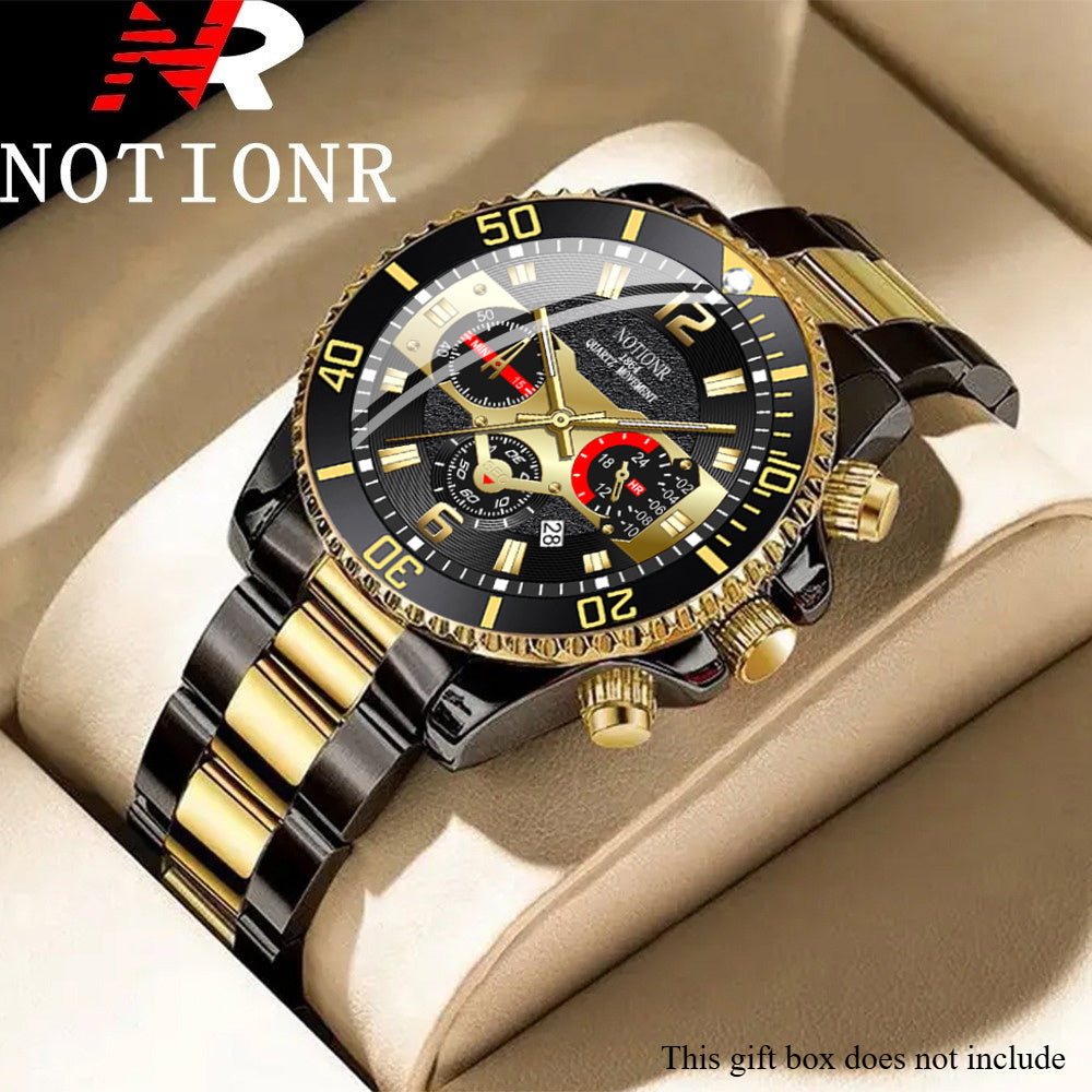 NOTIONR Watches For Men, Business Mens Watches, Quartz Men Watches, Versatile Watch Pairing Combination, Calendar Adjustable, Gifts For Oneself, Reloj Para Hombre.