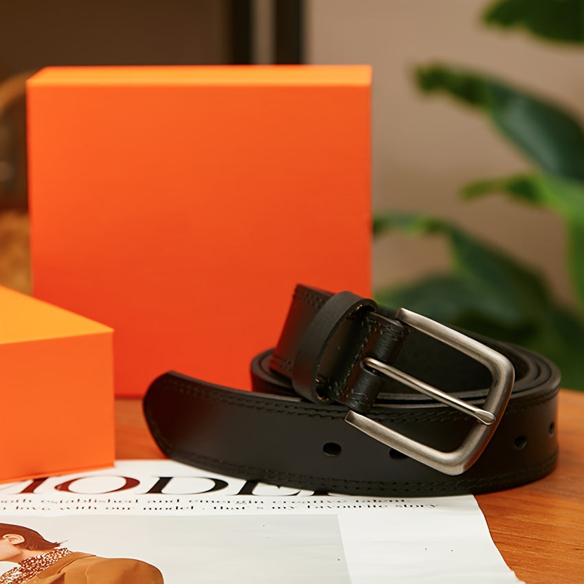 Men'S Full Grain Leather Belt, Fashion And Classic Designs for Work, Business, And Casual