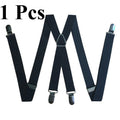 1pc of Men'S Heavy-Duty Adjustable Suspenders, Featuring a 4-Clip System And High-Elastic X-Shaped Design.These White/Black Trouser Accessories Are Suitable for Formal And Casual Wear - an Ideal Gift for Men, And Can Be Matched with Formal Pants
