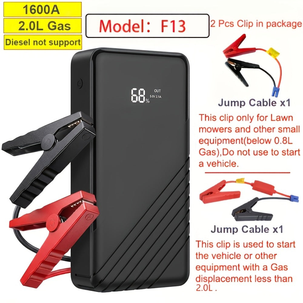 [Portable Power Bank] Jump Starter Power Pack, 1600A/3000A/3500A Car Battery Booster 12V Portable Car Jump Starter Power Bank for Gas N Diesel Cars, with USB Charge Ports And LED Flashlight