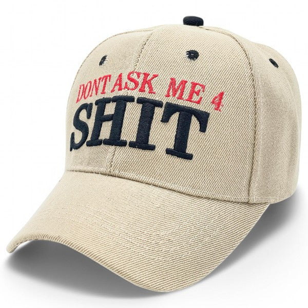 "DONT ASK ME 4 SHIT" Funny BASEBALL CAP Unique Embroidered BASEBALL CAP Adjustable, UV protection Design For American, Perfect for Outdoor Activities, Casual Show your Personality