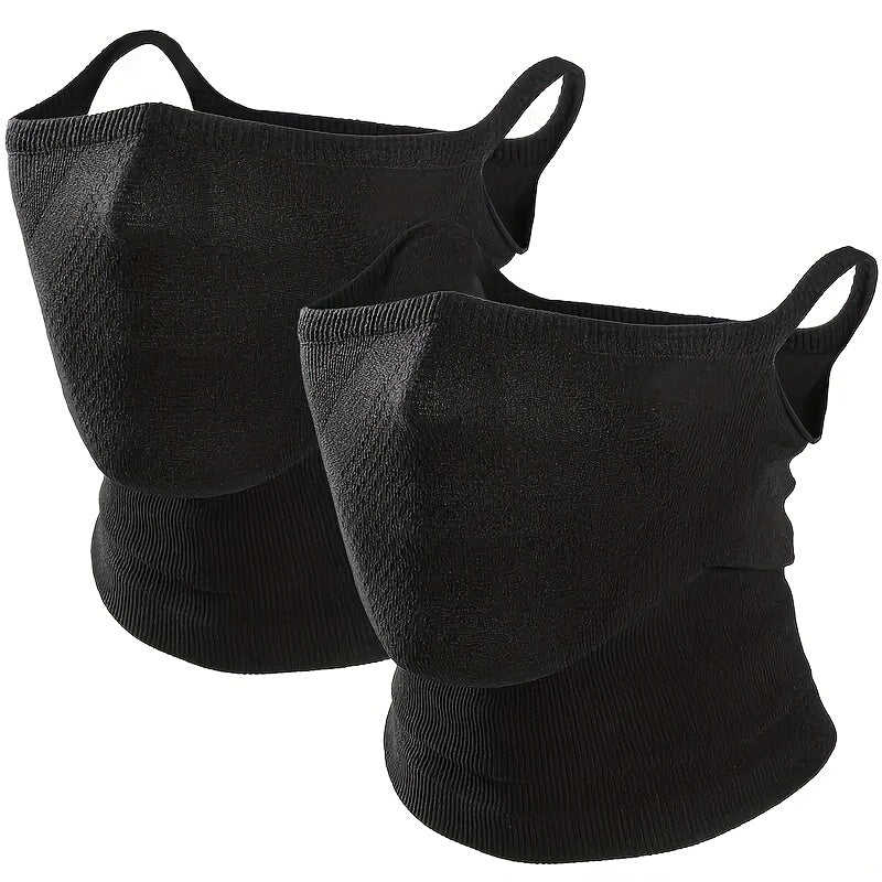 2pcs/Men's Women's Fashion Neck Cover, Breathable Geometric Half Face Mask, Ear Hook, Unisex, Suitable for Outdoor, Cycling, Hiking, Running, Skiing, Cosplay