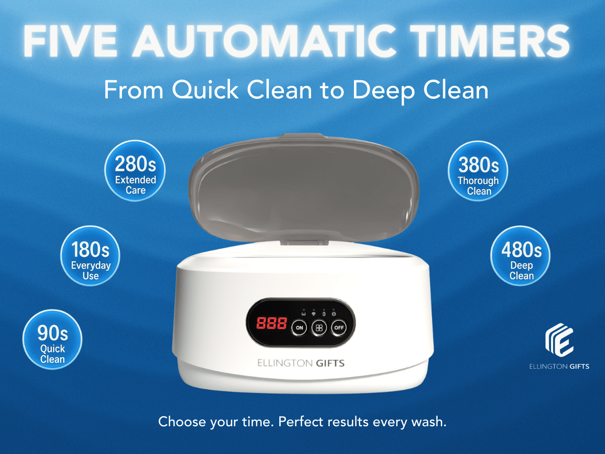 Ultrasonic Jewelry Cleaner, 48KHz Ultrasonic Cleaner Machine for Jewelry, Eyeglasses, Rings, Watch Strap, Dentures- Dual Cleaning Modes, 304 Stainless Steel Tank