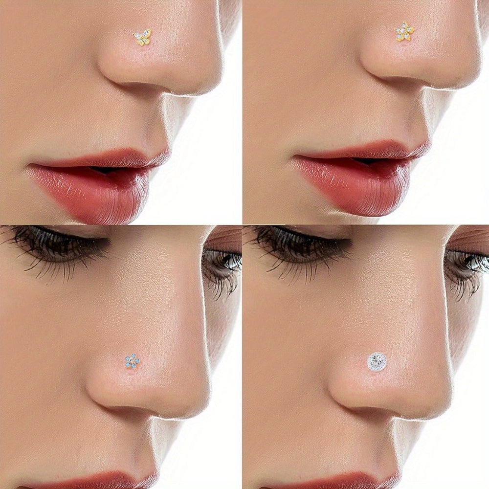 [120pcs Piercing Kit] Local Warehouse 120pcs Professional Body Piercing Kit - Stainless Steel 14G 16G Jewelry - Belly Nose Lip Septum Rings - Tool Set