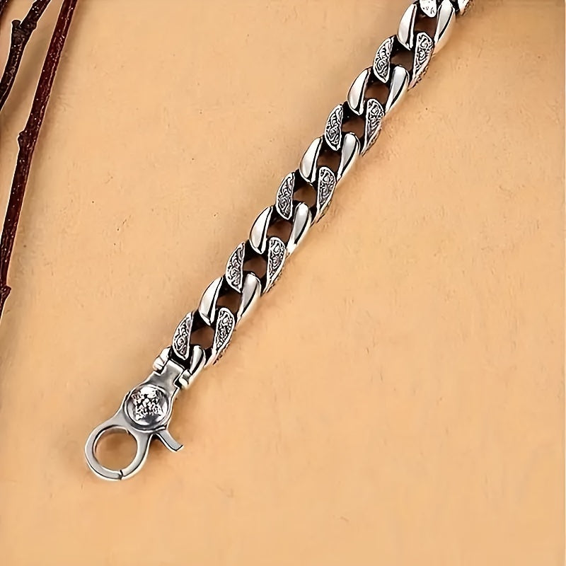 925 [Sterling Silver Bracelet] Sterling Silver Men'S Fashion Bracelet - Perfect for Daily Additions, Gifts for Family And Friends