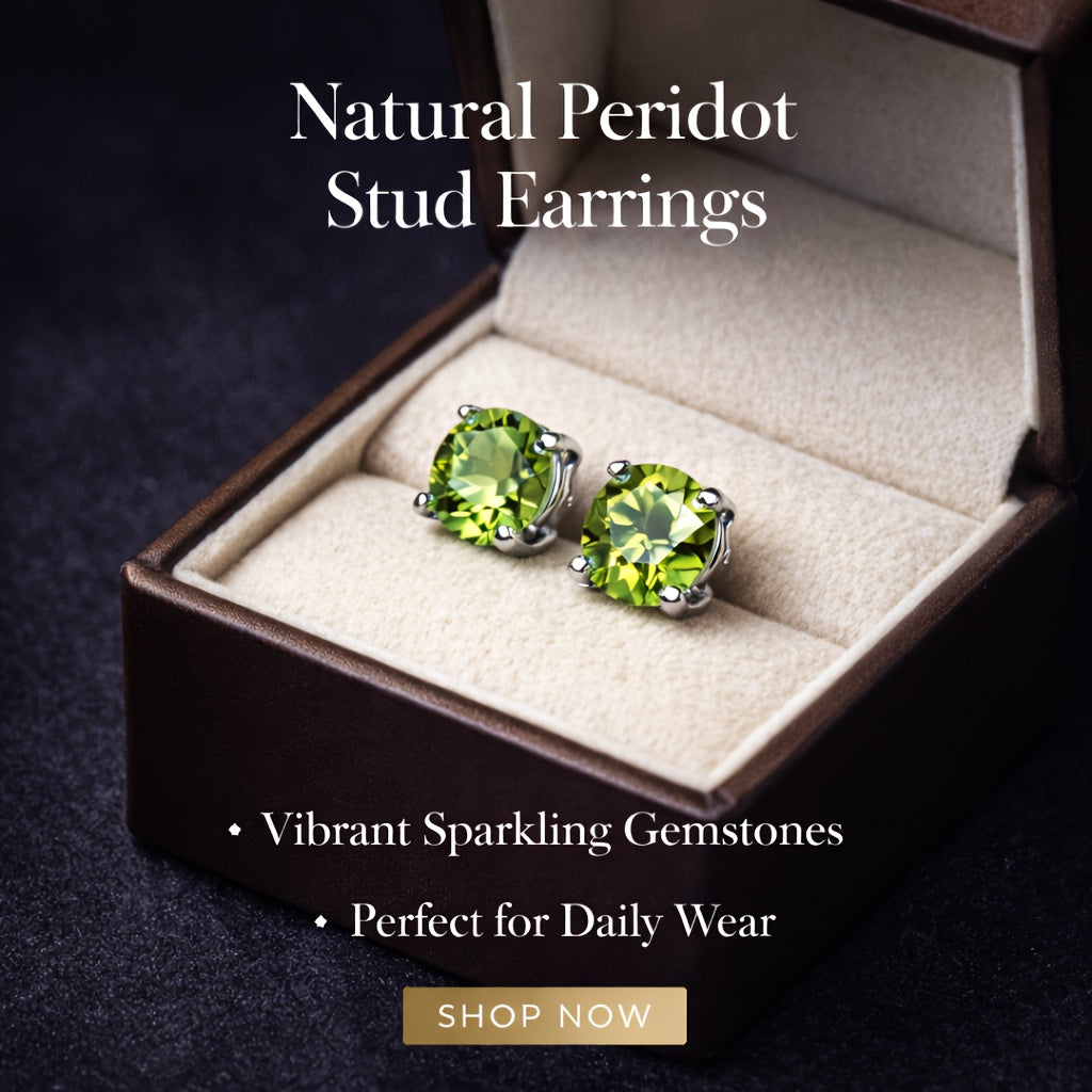 925 Silver Natural Peridot Earrings, Featuring an Elegant And Minimalist Design, Suitable for Women, Perfect for Casual Attire, Parties, And Special Occasions, Making It an Excellent Gift Choice