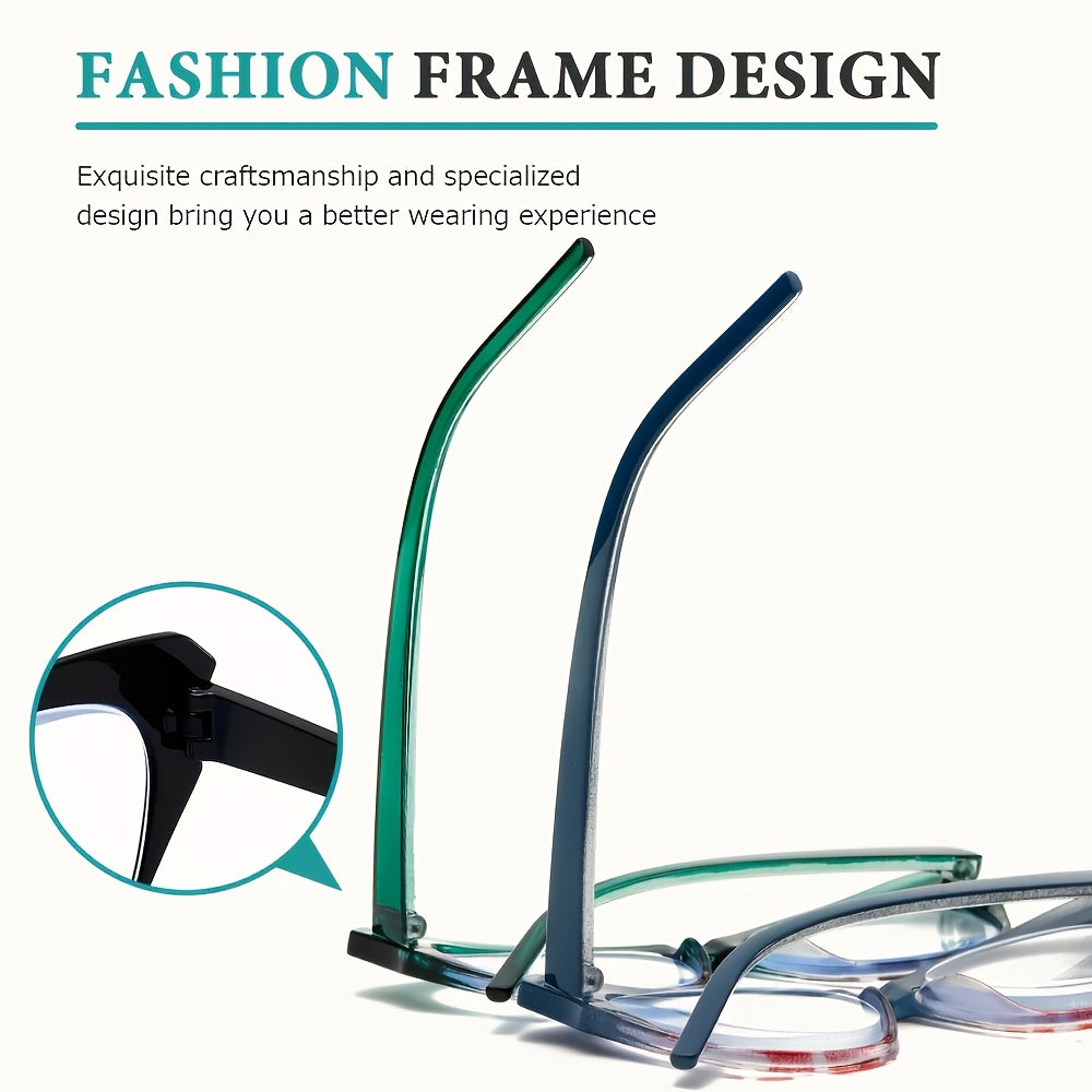 1 Pair LNTANO Minimalist Butterfly Cat Eye Reading Glasses, Anti-Blue Light HD Presbyopic Eyewear, AC Lens, PC Frame, Full Rim, for Men And Women