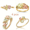 4pcs Stainless Steel Rings with Exquisite Leaf Designs - Suitable for Daily Wear And Special Occasions. They Are Excellent Gifts for Birthdays, Anniversaries And New Year'S Day (For Women, Friends, Family). Total Weight of The Product (5G)