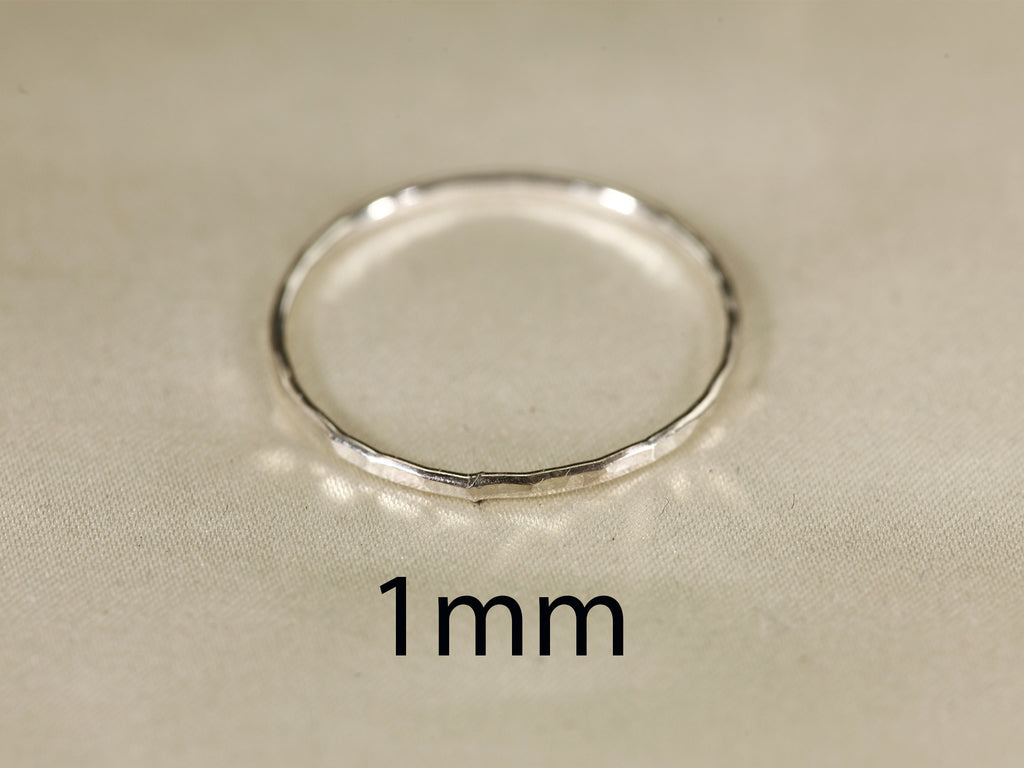 [Gift for Her] S925 Silver Hammered Ring, Silvery Stackable Ring Gift for Her
